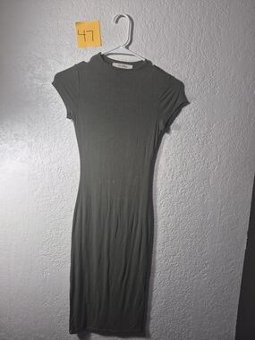 OOTDFASH Womens Green Short-Sleeve Midi Dress - XS/S